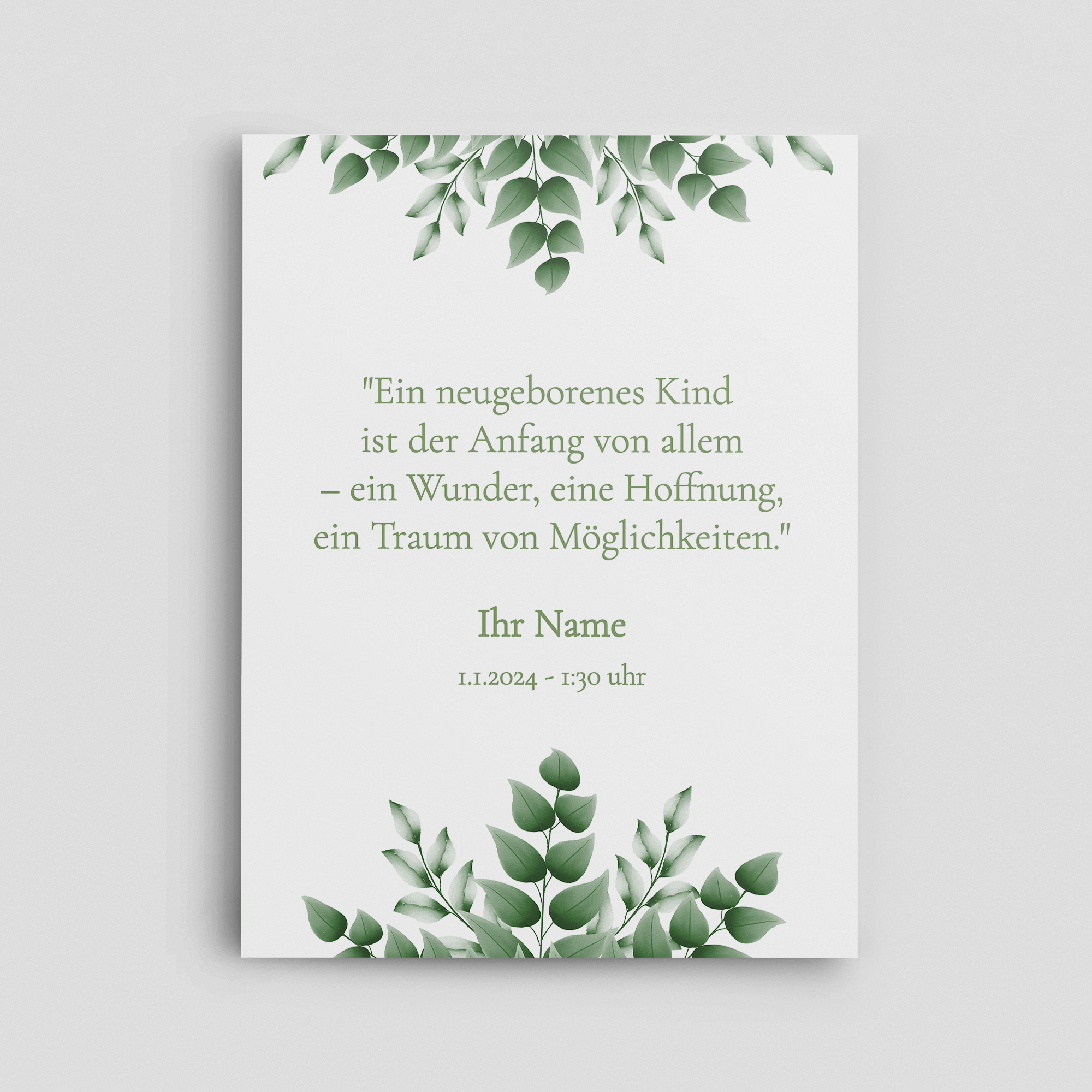 Kleines Wunder Willkommensschild Hochormat