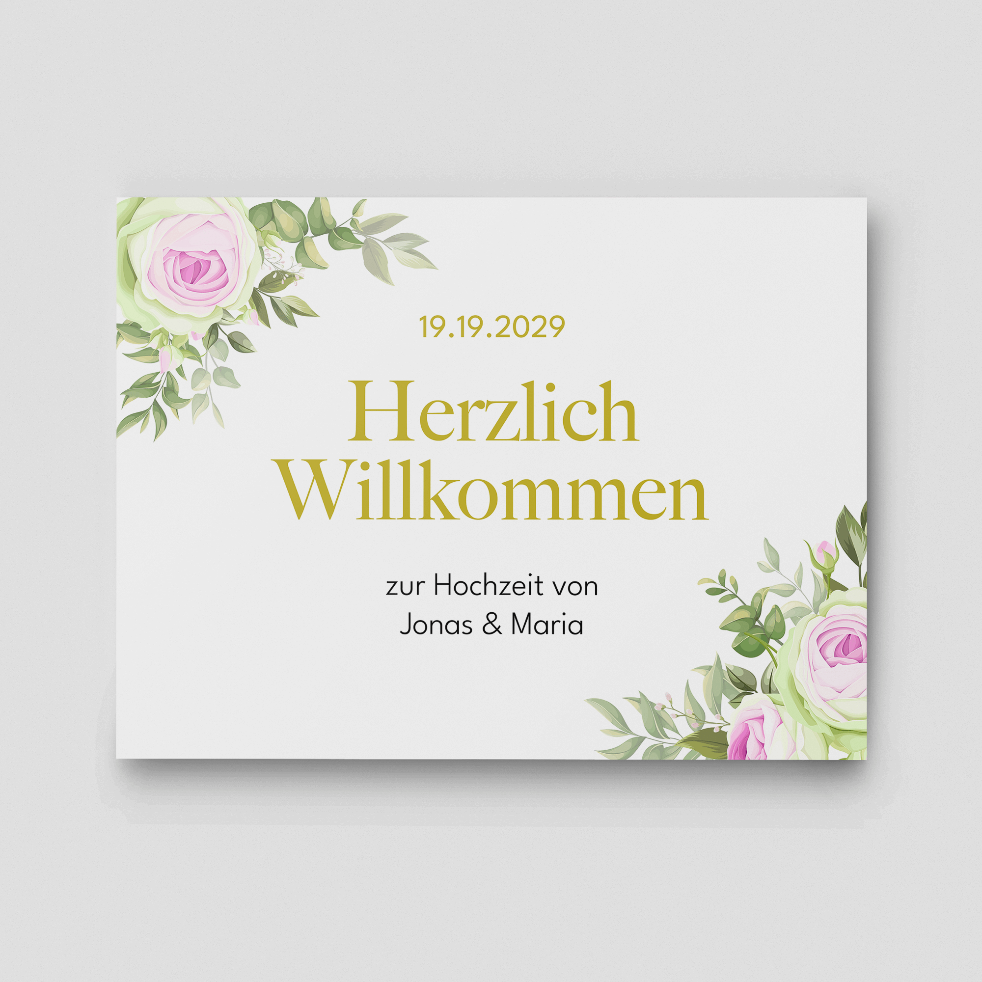 Romantik Hochzeitsschild Querformat
