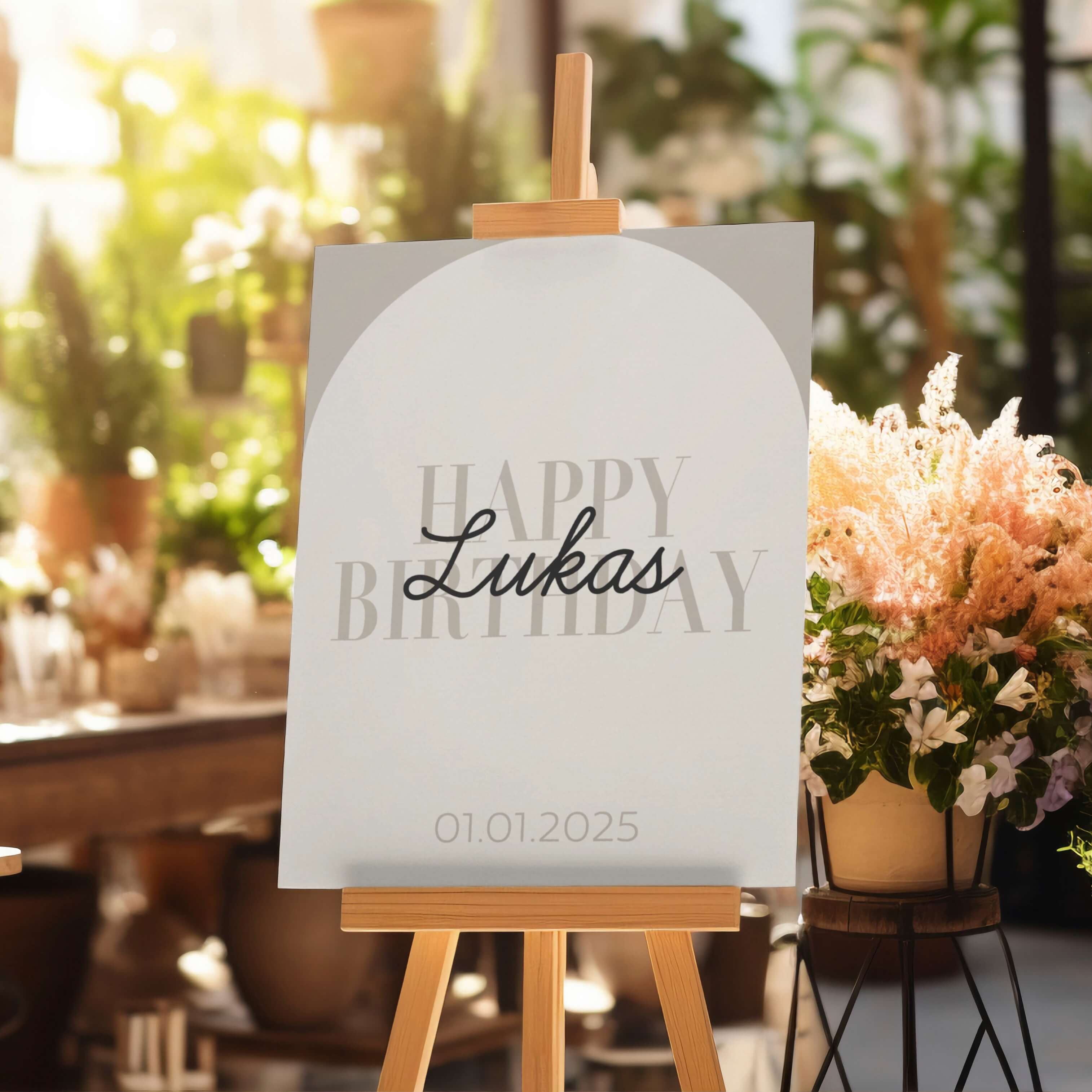 Mockup Bogendesign Geburtstag Weiß