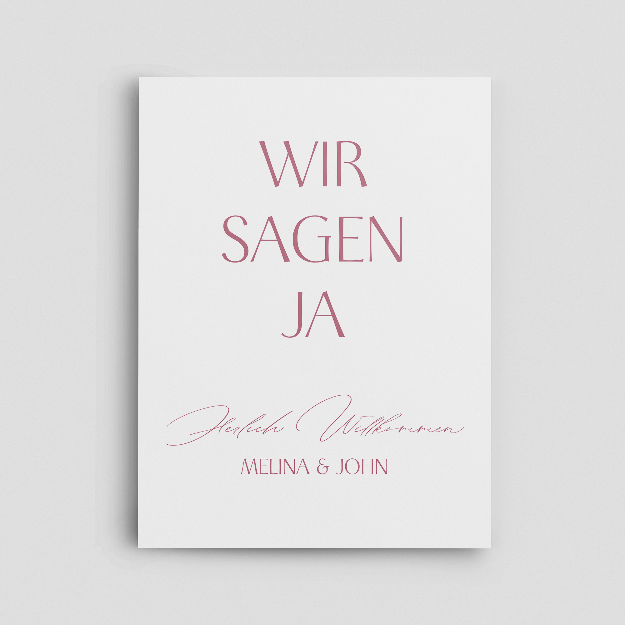 Glanzmoment Hochzeitsschild Hochformat