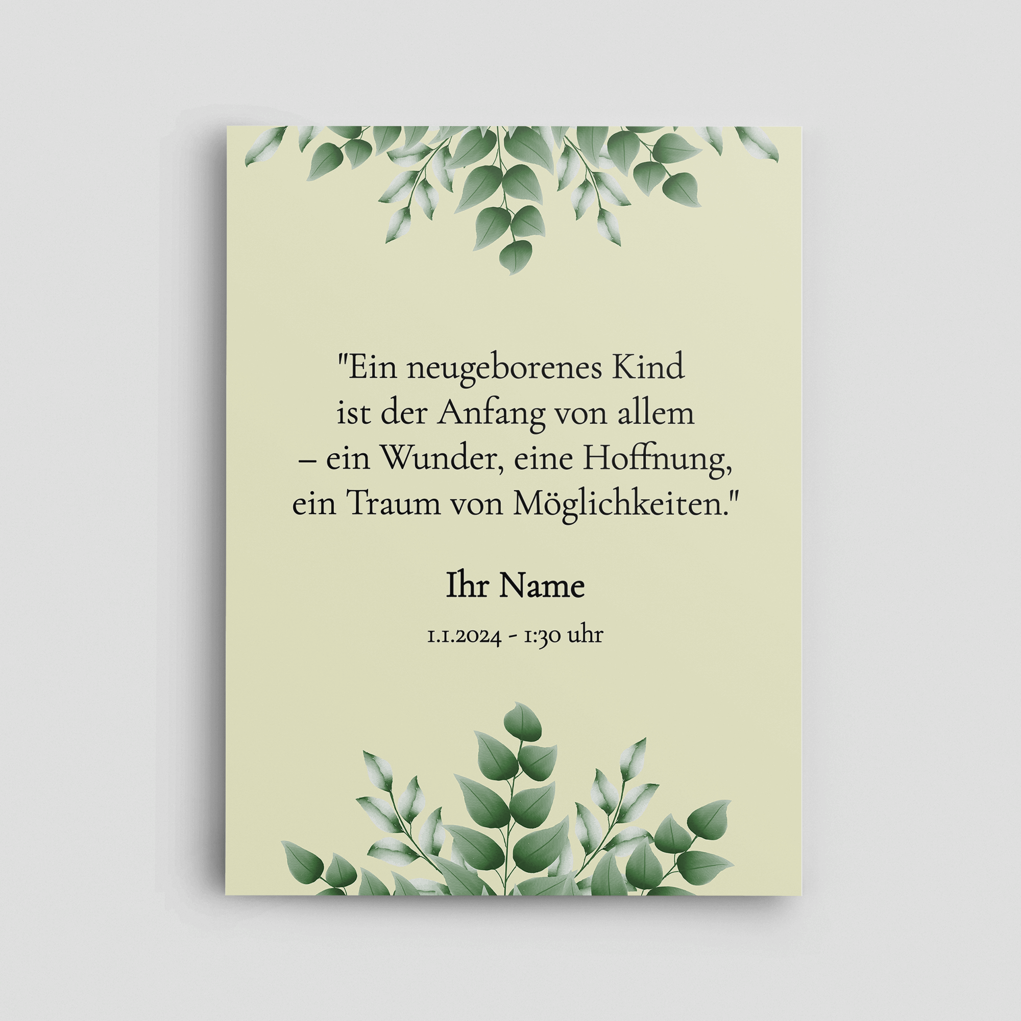 Kleines Wunder Willkommensschild Hochormat