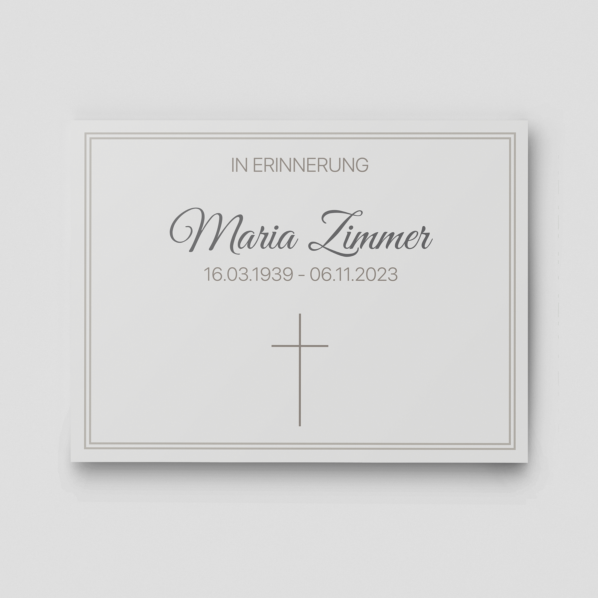 Stiller Abschied Trauerschild Querformat